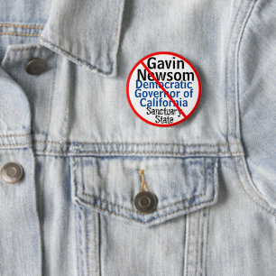 Demokratischer Gavin Newsom Sanctuary CA Gouverneu Button