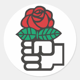 Demokratischer Sozialismus (Das Faust- und das Sym Runder Aufkleber