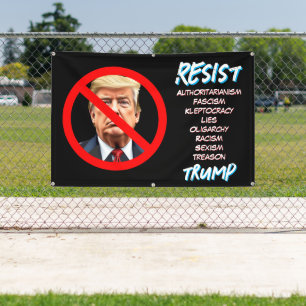 Demokratischer Widerstand gegen Trump - politische Banner