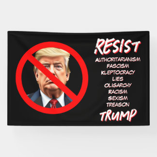 Demokratischer Widerstand gegen Trump - politische Banner