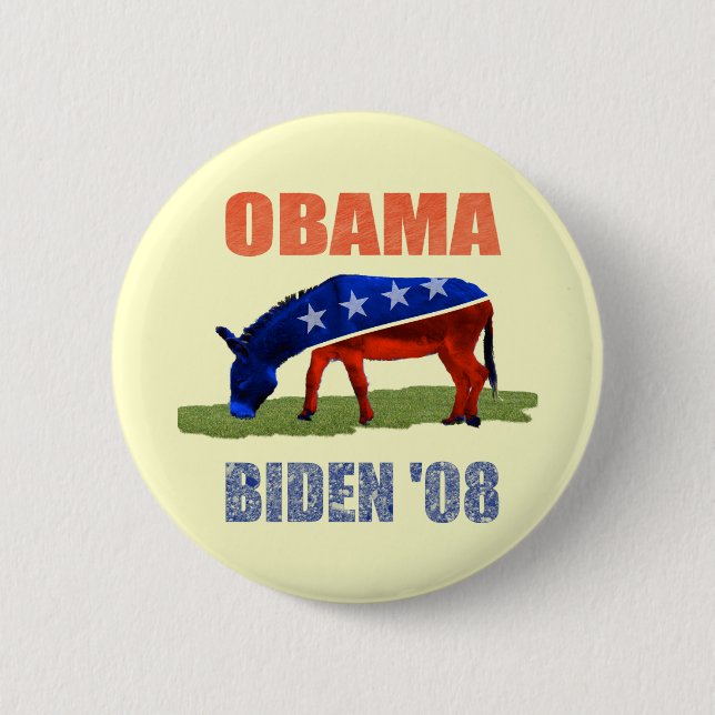 Demokratisches Knopf-Button Obama Biden '08 Button (Vorderseite)