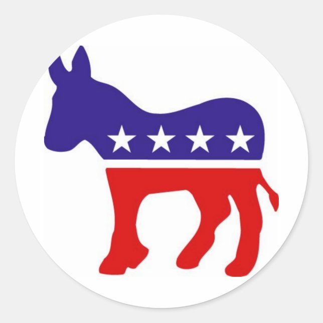 Demokratisches Party Donkey Round Stickers (Vorderseite)