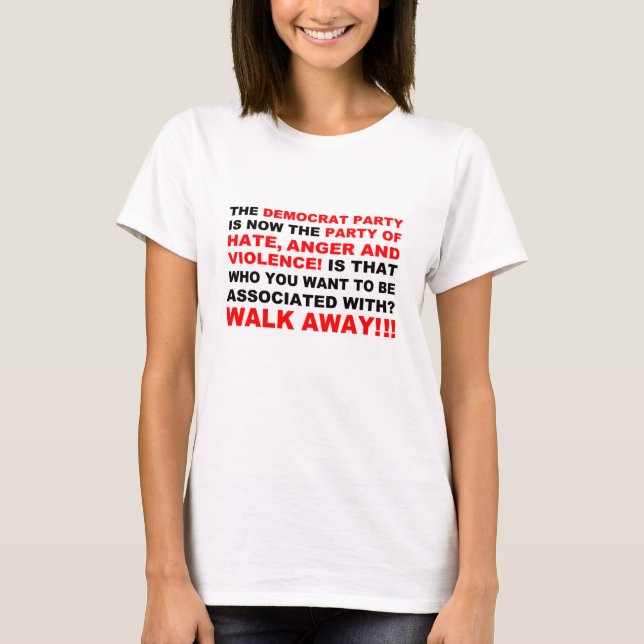 Demokratisches Party geht weg T-Shirt (Vorderseite)