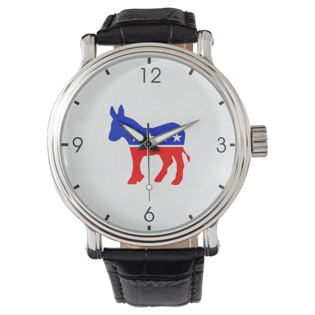 Demokratisches Party Politisches Symbol (Donkey) Armbanduhr (Vorderseite)