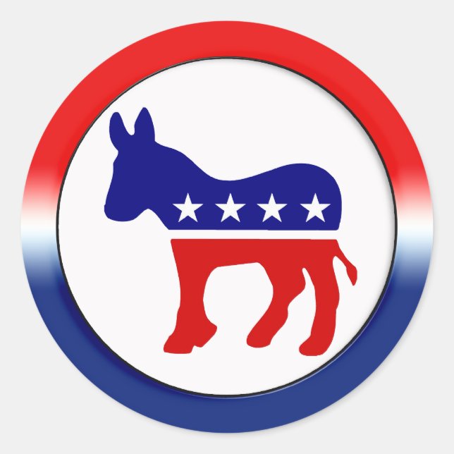 Demokratisches Party Runder Aufkleber (Vorderseite)