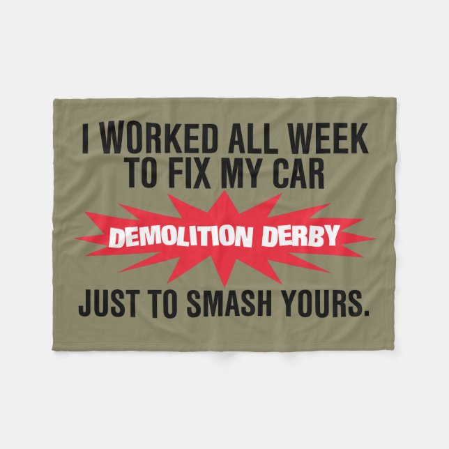 Demolierungs-Derby-Zertrümmern Ihr Auto Fleecedecke (Vorderseite (Horizontal))