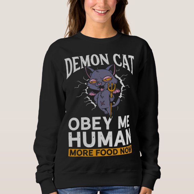 Demon Cat  Satanic Witchcraft Baphomet Gothic Occu Sweatshirt (Vorderseite)