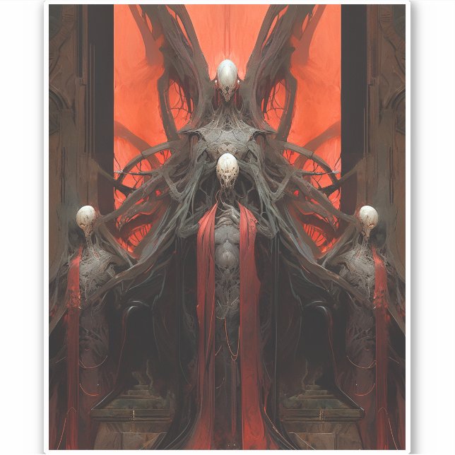 Demon Creatures Dark Fantasy Horror Aufkleber (Vorderseite)