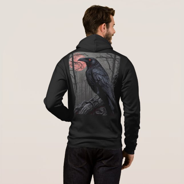 Demon Crow Hoodie (Schwarz voll)