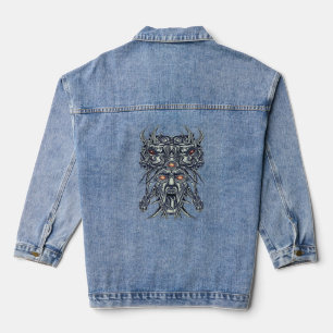 "Demon Face Aesthetic Mask Design" Jeansjacke