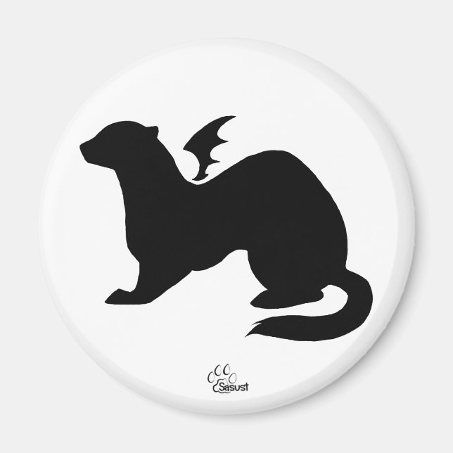 Demon Ferret Silhouette Magnet (Vorne)