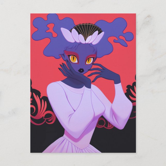 Demon Girl Postkarte (Vorderseite)