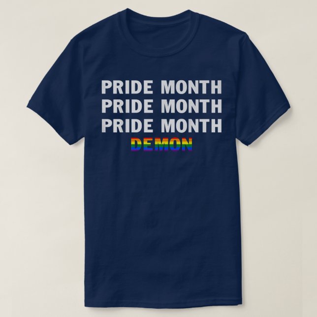 Demon LGBTQ Gay Pride 2022 Rainbow  T-Shirt (Design vorne)