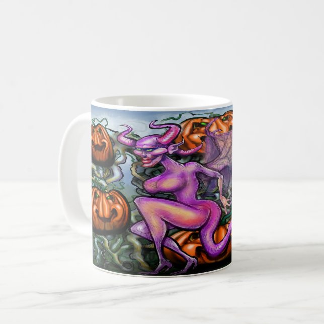 Demon Pumpkins Fee Kaffeetasse (Vorderseite Links)