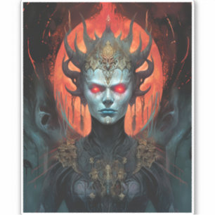 Demon Queen Dark Goddess Fantasy Art Aufkleber