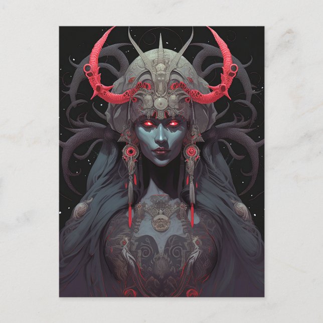 Demon Queen Fantasy Art Postkarte (Vorderseite)