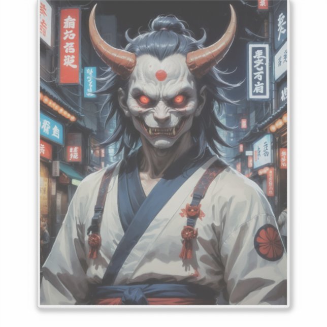 Demon Samurai Aufkleber (Vorderseite)