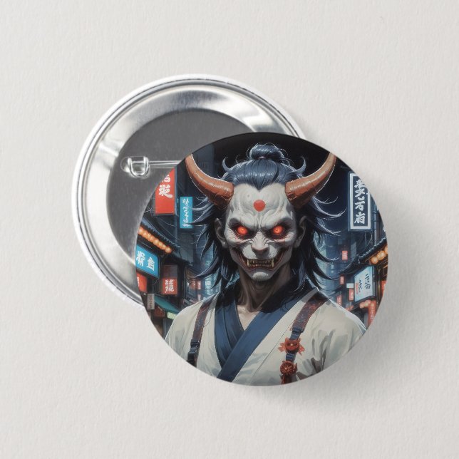 Demon Samurai Button (Vorne & Hinten)