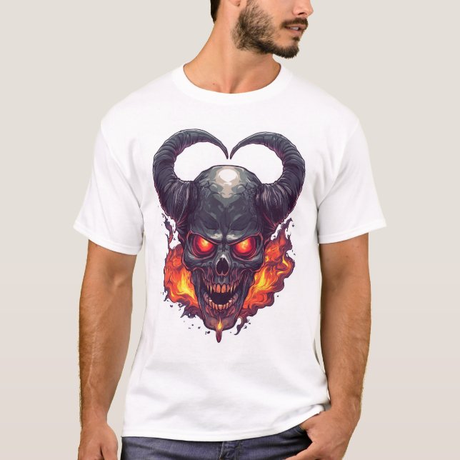 Demon Skull Firestorm T-Shirt (Vorderseite)