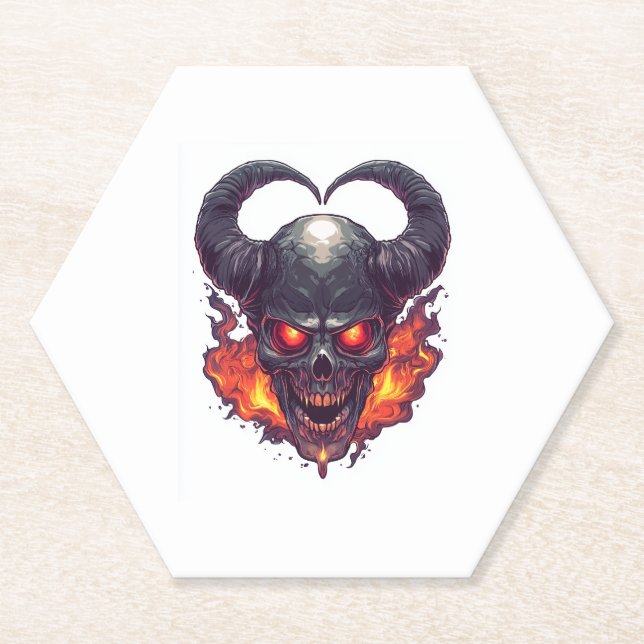 Demon Skull Firestorm Untersetzer (Vorderseite)