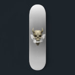 Demon Skull Raucherskateboard Skateboard<br><div class="desc">Dieses Design kann personalisiert werden, indem Sie die Option Anpassen auswählen, um Text hinzuzufügen oder andere Änderungen vorzunehmen. Wenn dieses Produkt die Möglichkeit hat, das Design auf einen anderen Gegenstand zu übertragen, stellen Sie bitte sicher, dass das Design bei Bedarf angepasst wird. Kontaktieren Sie mich unter colorflowcreations@gmail.com , wenn Sie...</div>