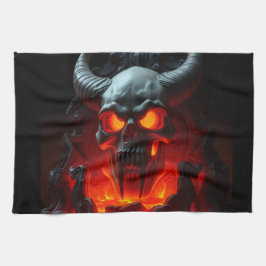 Demon Skull Throne Halloween Kitchen Towel Geschirrtuch