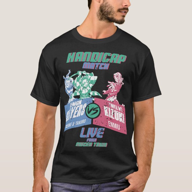 DEMON SLAYER HANDICAP MATCH (WEISS) (GRUNGE STIL) T-Shirt (Vorderseite)