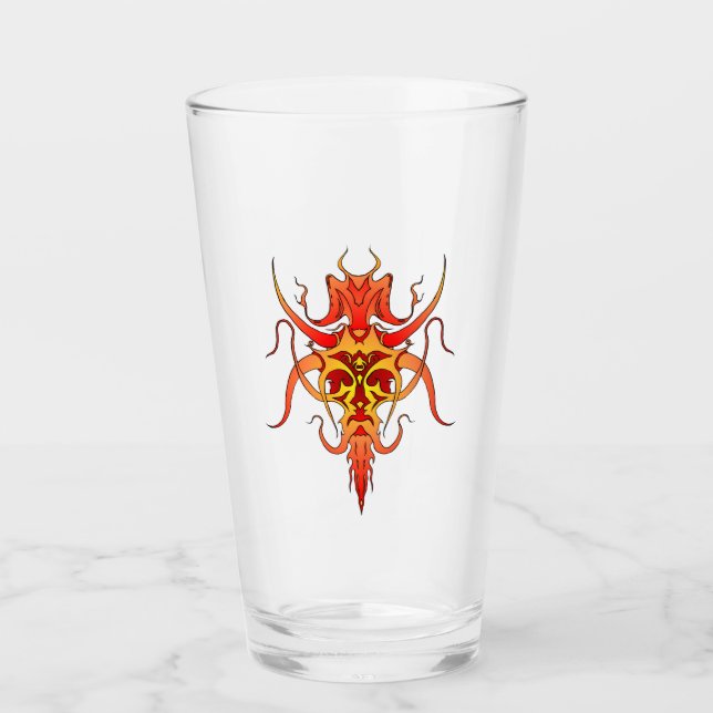 Demon Tribal Tattoo Design Glas (Vorderseite)