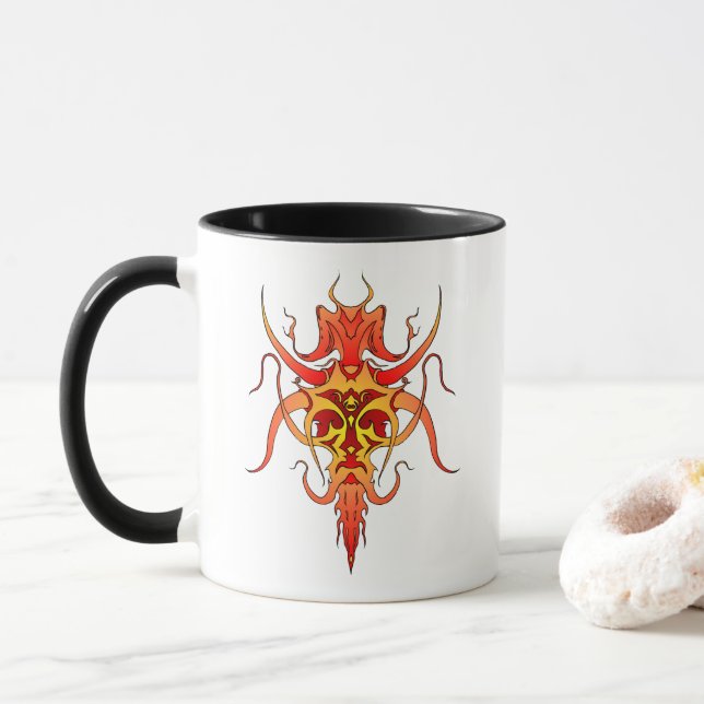 Demon Tribal Tattoo Design Tasse (Mit Donut)