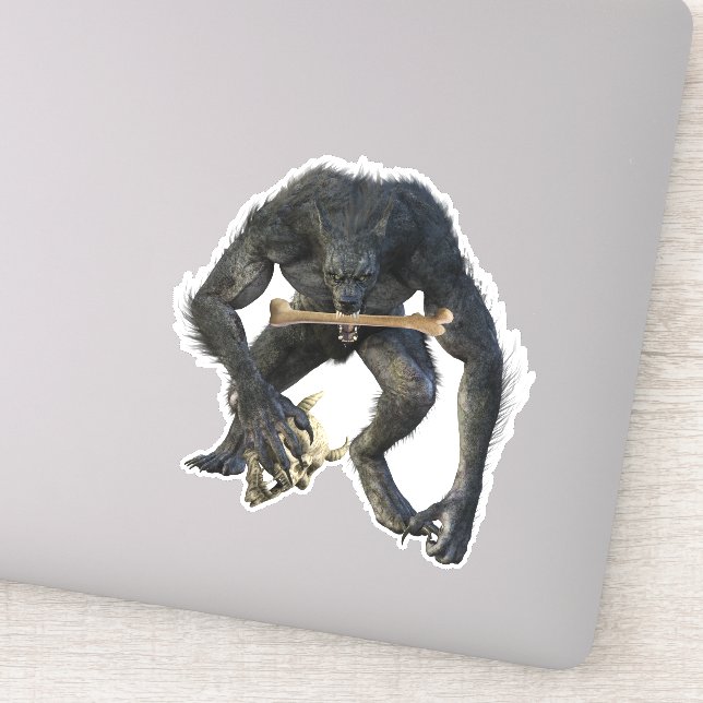 Demon Werewolf Fantasy Aufkleber (Detail)