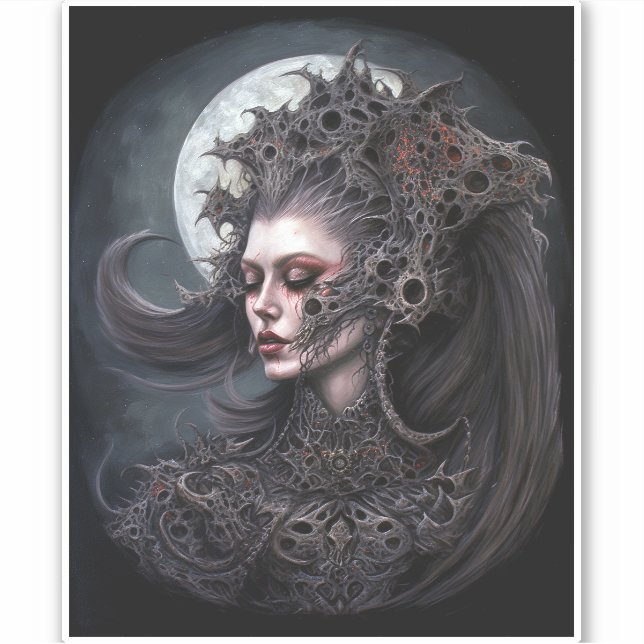 Demon Woman Queen Dark Fantasy Art Aufkleber (Vorderseite)