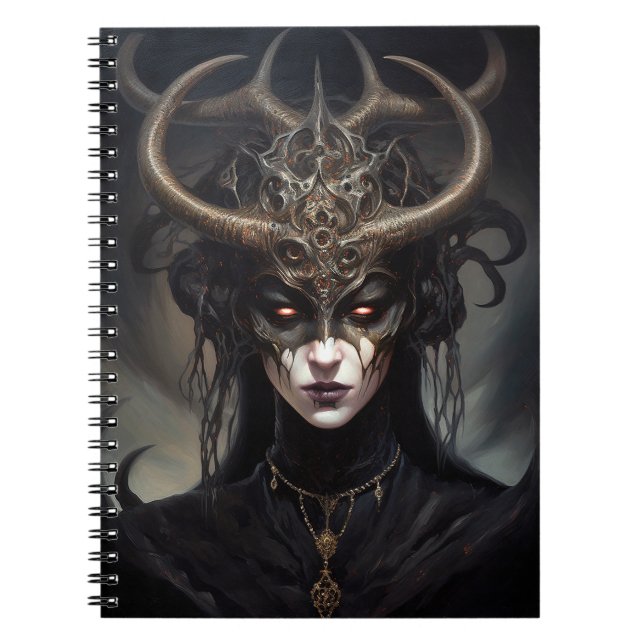 Demon Woman Queen Dark Fantasy Art Notizblock (Vorderseite)