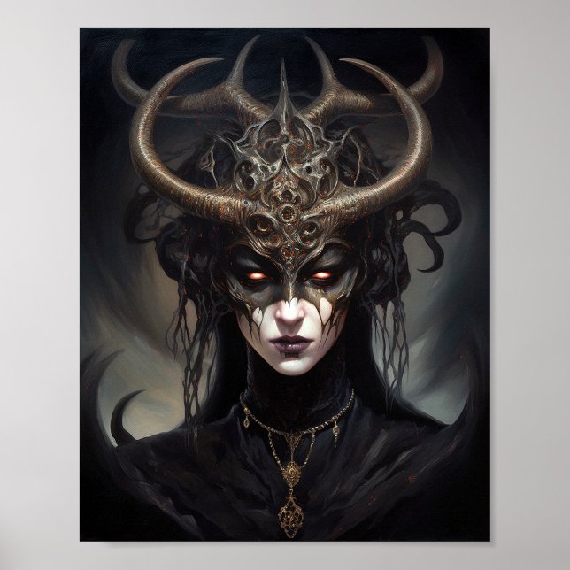 Demon Woman Queen Dark Fantasy Art Poster (Vorne)