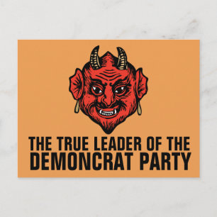 DEMONCRATS DEMOKRAT PARTY SATAN POSTCARD POSTKARTE