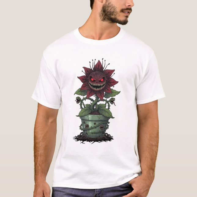 Demonic Bloodbloom in Cursed Pot T-Shirt (Vorderseite)