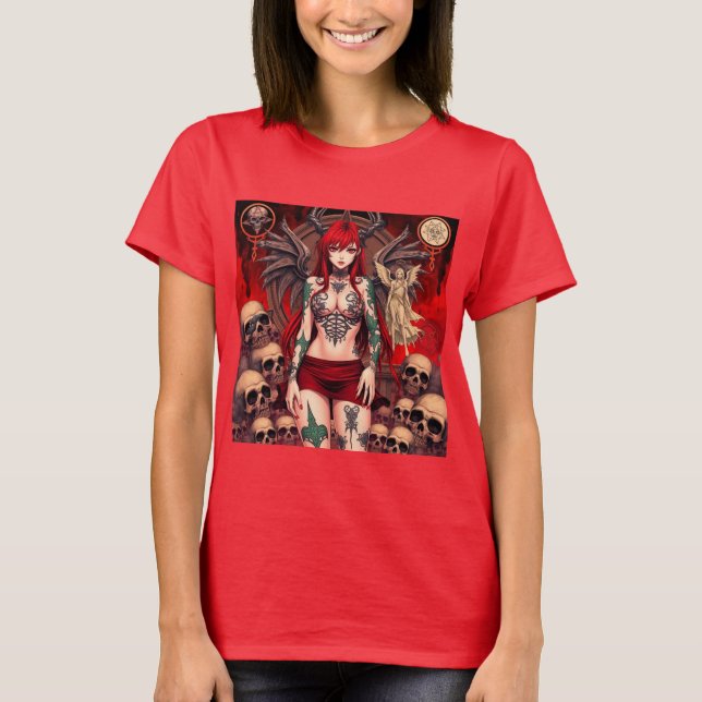 Demonio Seductora y Ángel Puro: Dualidad Oscura T-Shirt (Vorderseite)