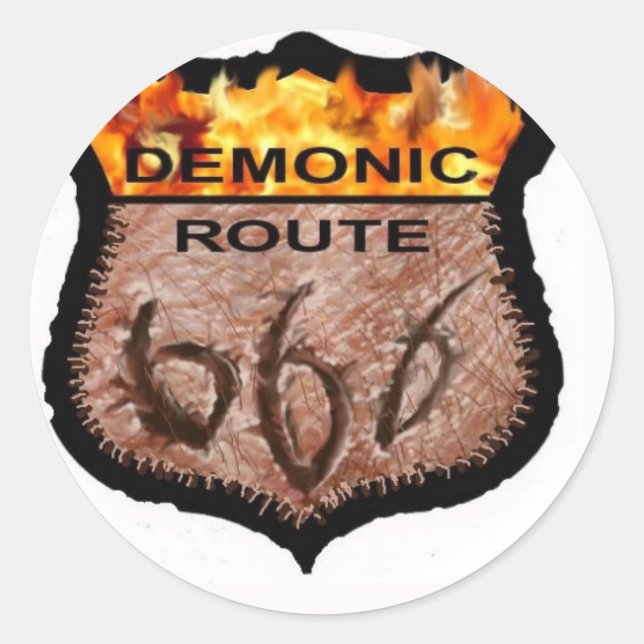 Demonische Route 666 Runder Aufkleber (Vorderseite)