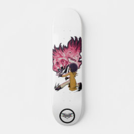 Demonslayer Afro Tia Dämon kämpfen glühende rote A Skateboard