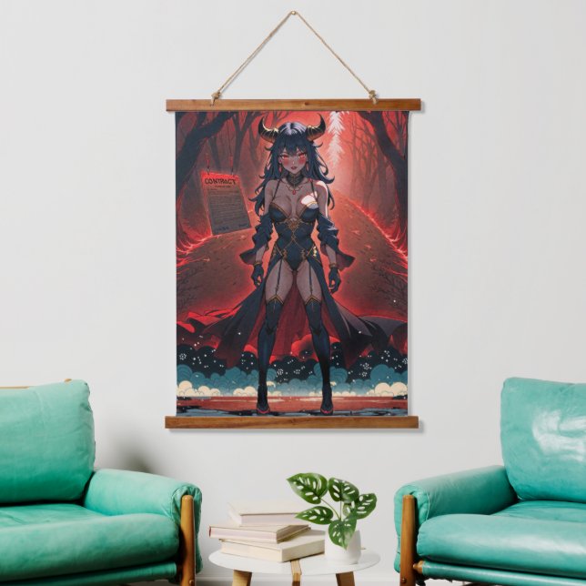 Demonstration mit Kontakt an Crossroads, Anime Dem Wandteppich Mit Holzrahmen (Wohnzimmer)