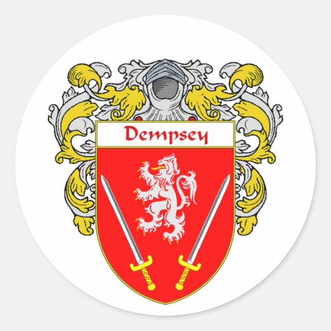 Dempsey Wappen (überzogen) Runder Aufkleber (Vorderseite)