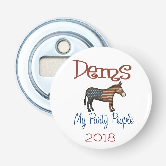 DEMS My Party Patriotic Donkey Design Flaschenöffner (Vorderseite)
