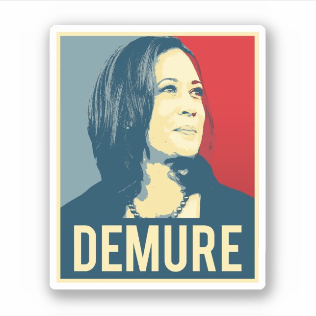 Demure und Mindful Kamala Harris Aufkleber (Vorderseite)