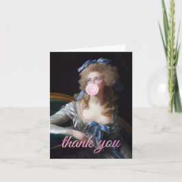 Demure with Pink Bubble Gum Dankeskarte