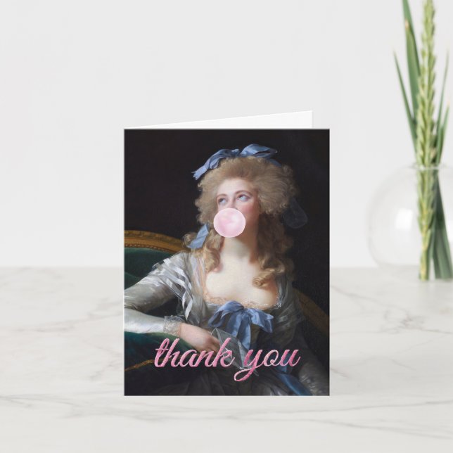 Demure with Pink Bubble Gum Dankeskarte (Vorderseite)