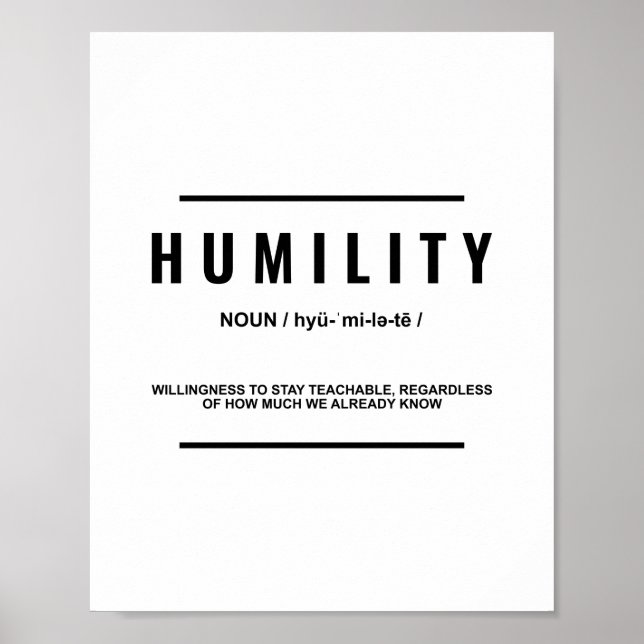 Demut Definition | Inspiration Zitat Poster (Vorne)