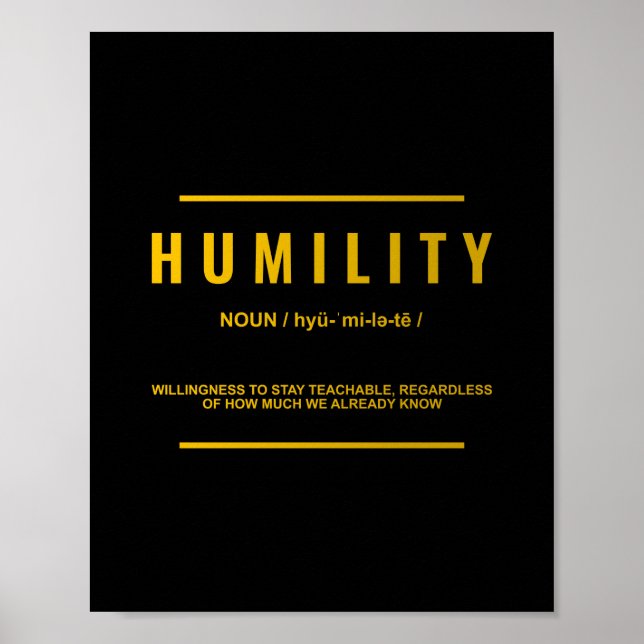 Demut Definition | Inspiration Zitat Poster (Vorne)