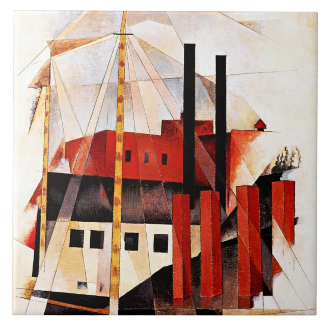 Demuth - Piano Mover's Holiday, Fine Art Malerei Fliese (Vorderseite)