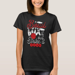 Den Backprint-Bowling abbrechen T-Shirt