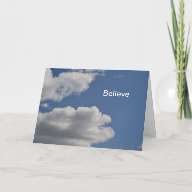 Den blauen Himmel mit Wolken glauben Karte (Vorderseite)
