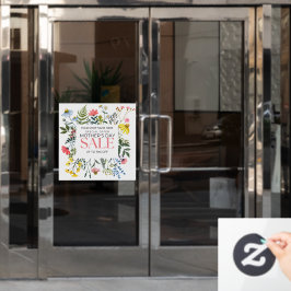 Den Blumenmarkt für den Verkauf an den weißen Mutt Fensteraufkleber